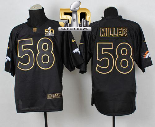 Nike Broncos #58 Von Miller Black Gold No. Fashion Super Bowl 50 Men's Stitched NFL Elite Jersey - Click Image to Close